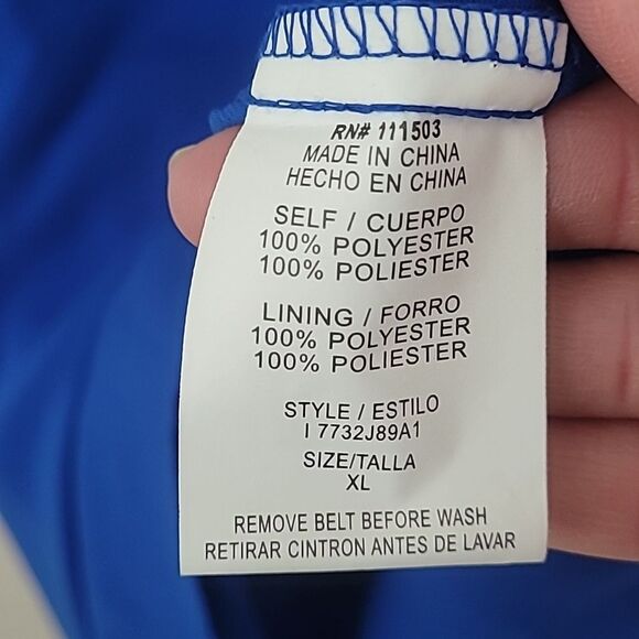 LOVE REIGN Cobalt Blue Sun Dress with Rouched Bust. Size XL - Picture 9 of 10